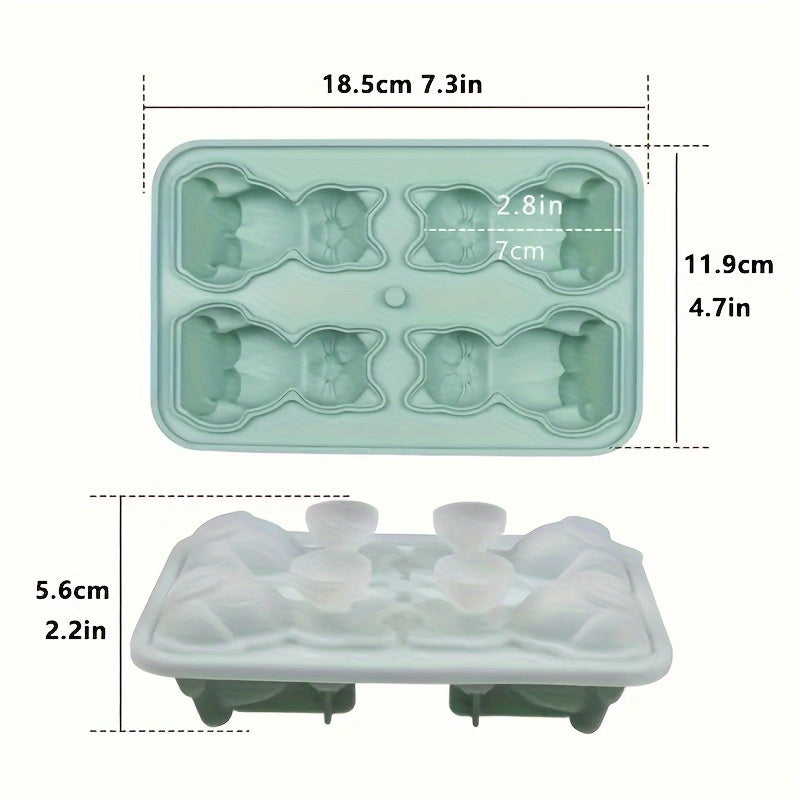 Bandeja de silicona con forma de gato para cubitos de hielo, whisky, chocolates y natillas