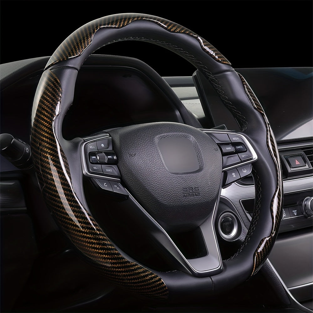 3 dona Avtomobil uchun Anti-Skid Karbon To'qima Usulidagi Boshqaruv Rulasi Qoplamalari Universal Moslik