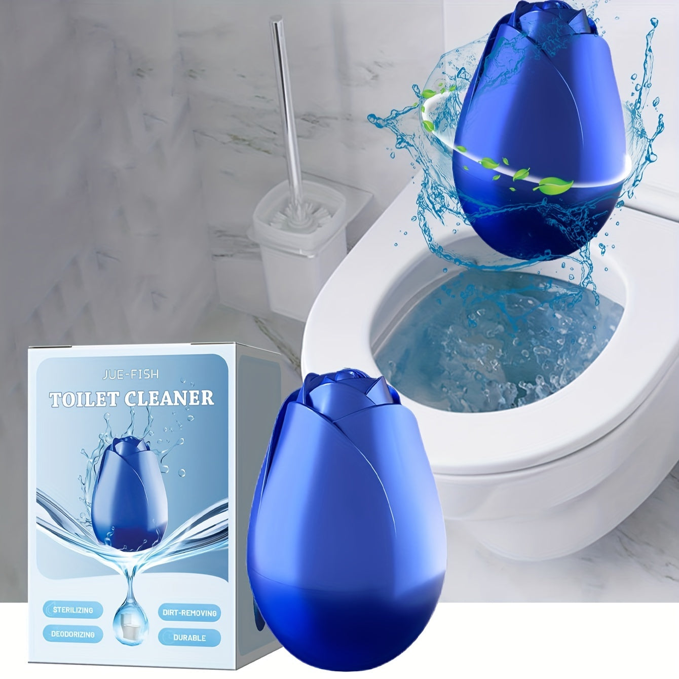 Floral Antibacterial Toilet Cleaner Gel 1 Pack Automatic Deodorizing Dirt-Removing