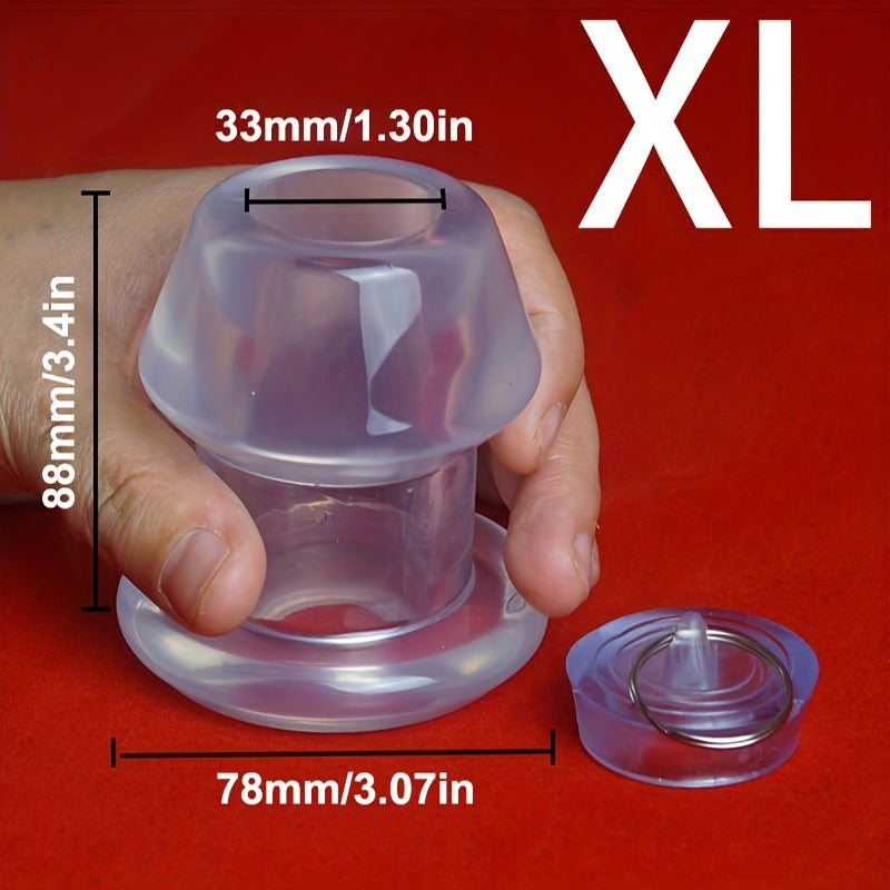 Unisex Silicone Hollow Anal Plug Tunnel Butt Plug Stretching Sex Toy