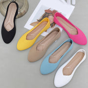Women Knitted Slip-On Flats Breathable Casual Ballet Shoes