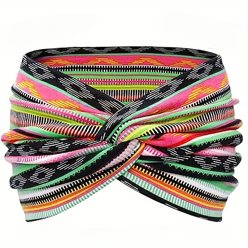 Women's Leopard Print Polyester Sports Headband Sweat Absorbing Breathable