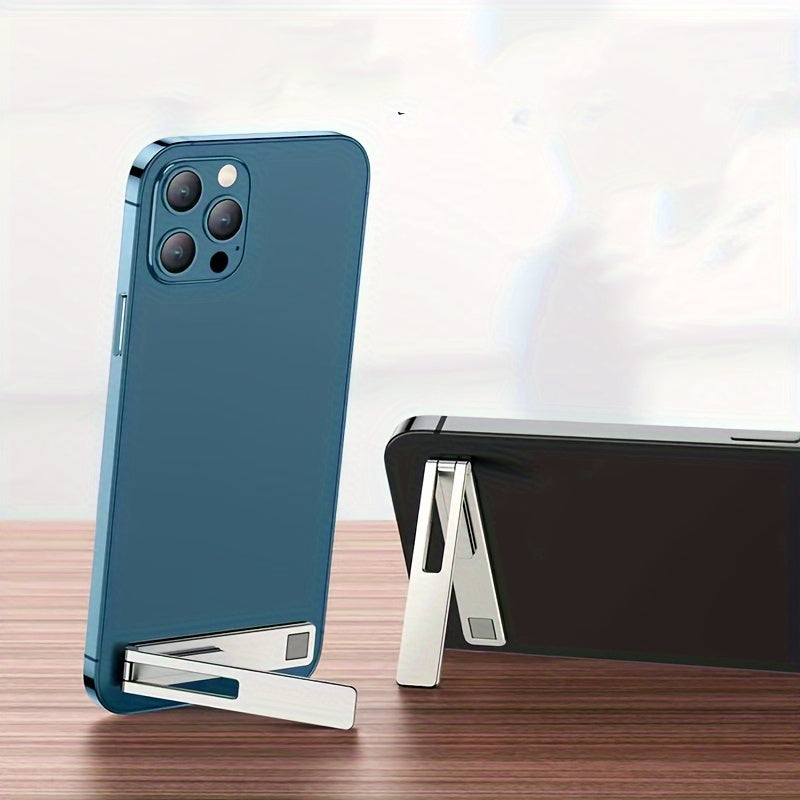 Ultra-Thin Aluminum Alloy Mobile Phone Holder with Back Support and Paste-Type Carrying