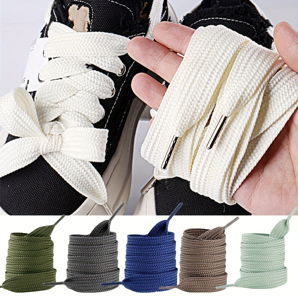 Flat Shoelaces with PVC Tips for Sneakers Casual and Outdoor Shoes