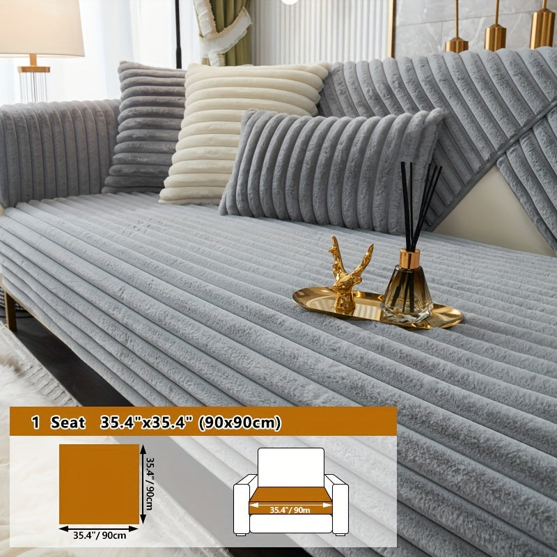 Мягкая накидка на диван, моющаяся в машине, с нескользящим покрытием из кроличьего меха для гостиной, спальни, офиса