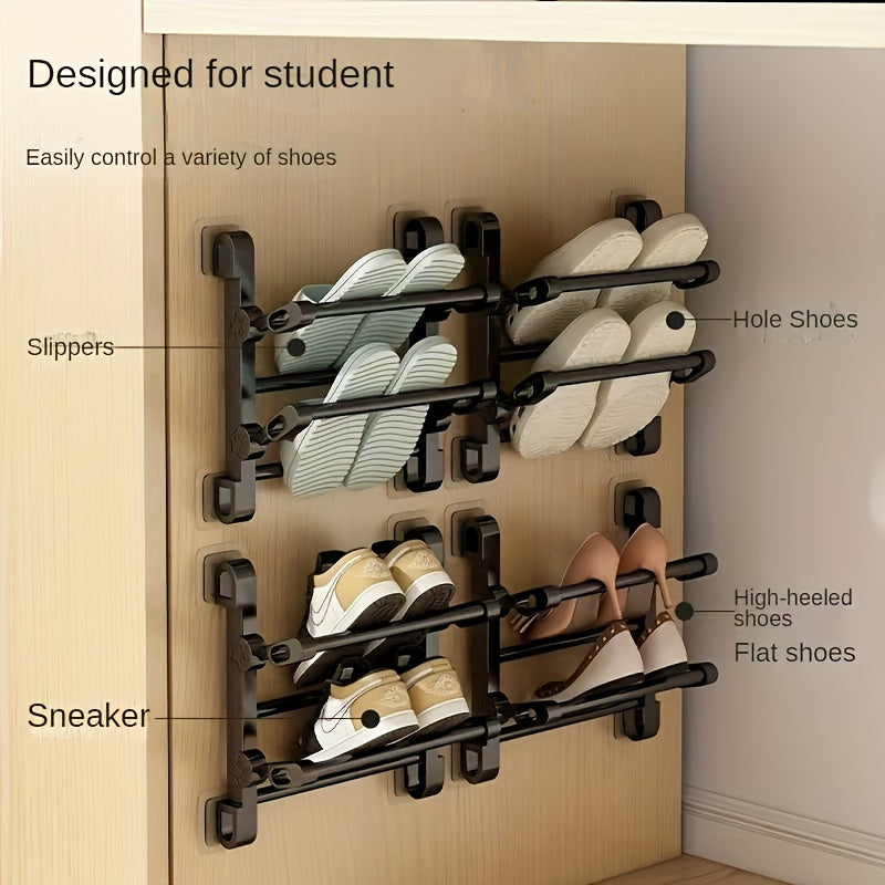 Wall-Mounted Shoe Organizer for Home and Bathroom, Space Saving, Easy Install