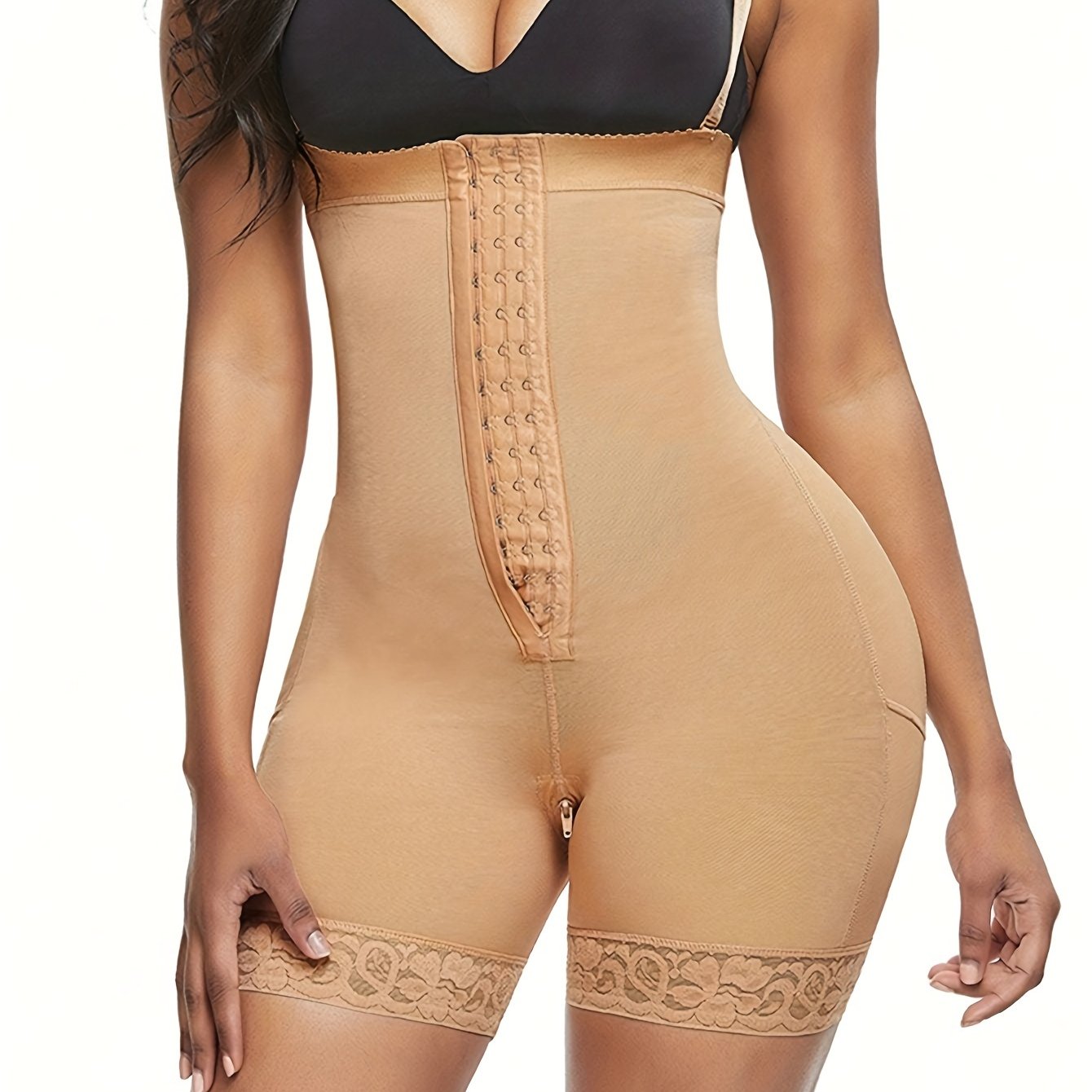 Shapewear Jumpsuit with Adjustable Shapepants and Lace Details for Lingerie and Shaping