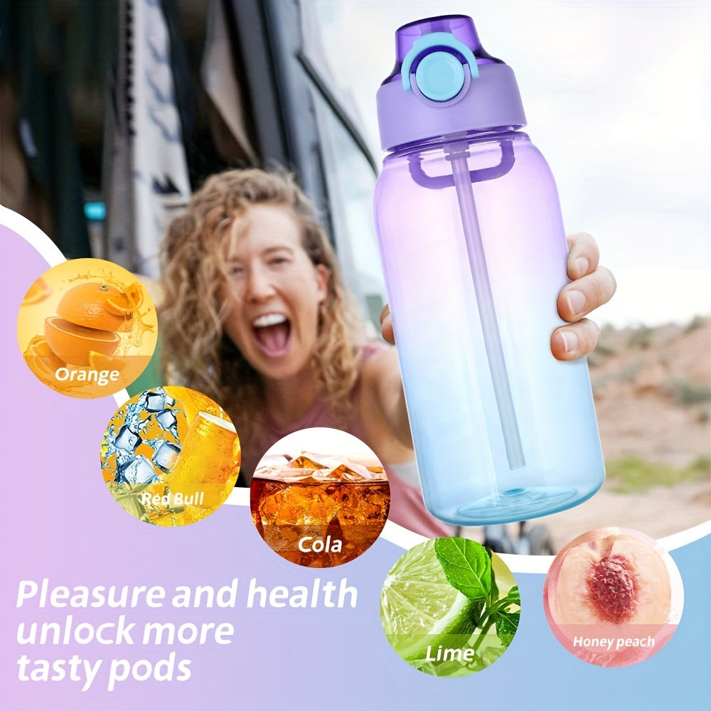 1000ml Fruit-Flavored BPA-Free Plastic Water Bottle with Flip Top and Sealable Lid