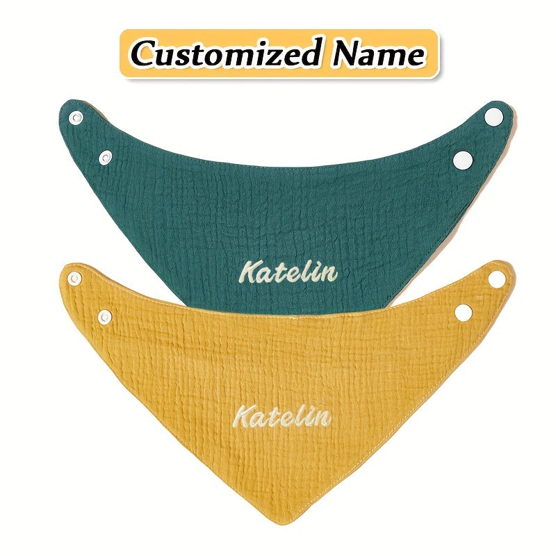 Set of 4 Kids Gauze Triangle Saliva Towels Adjustable Bib Soft Breathable Highly Absorbent