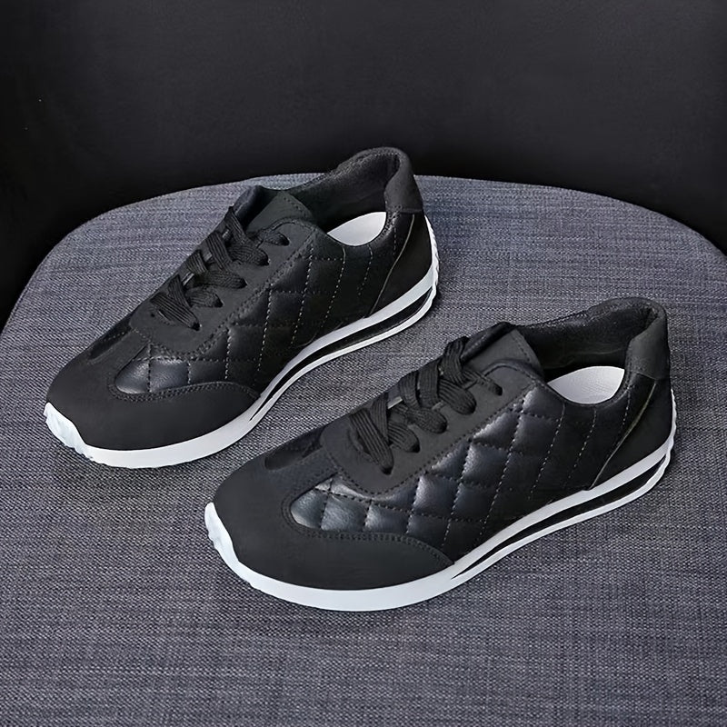 Women's Casual Low Top Shoes with Lace-Up Closure and Rubber Sole