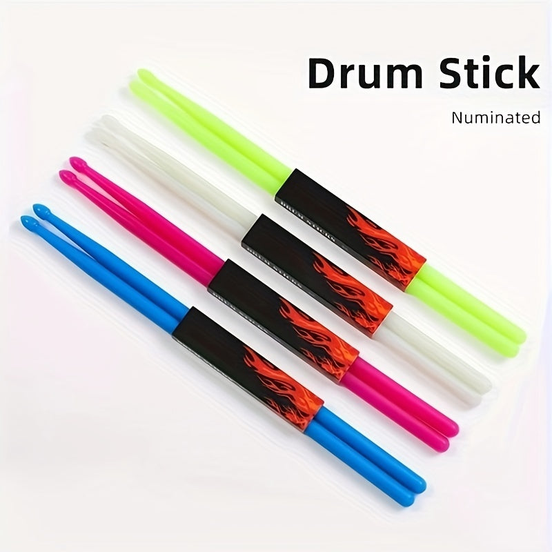 Jazz Drumming Drumsticks with Glow in the Dark Blue Nylon