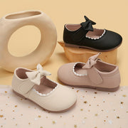 Girls Flat Shoes with Bowknot PU Low Top Casual All-Season