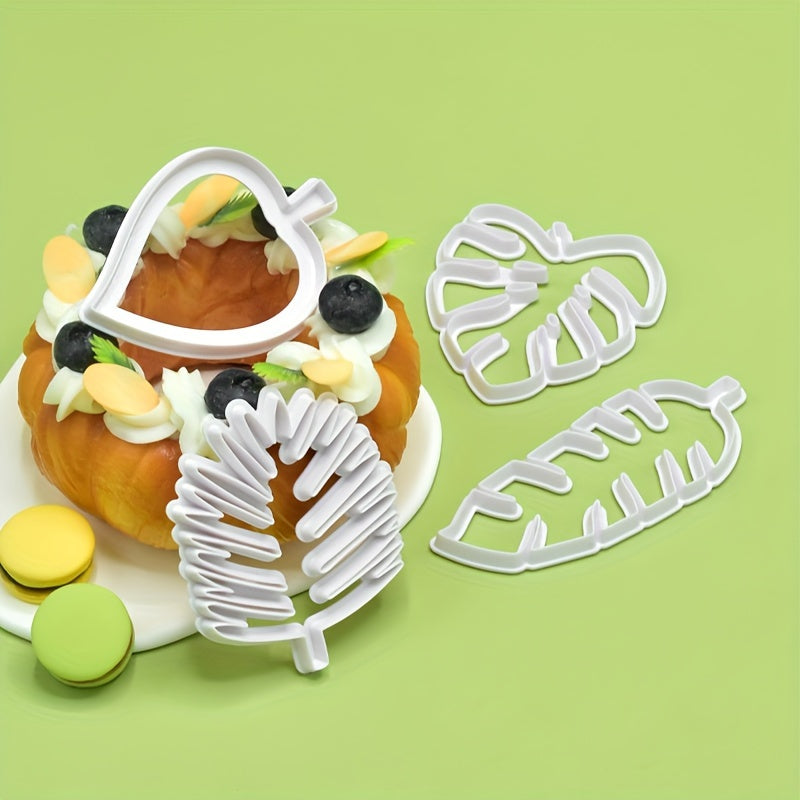 Set of Tropical Leaf Cookie Cutters Plastic for Fondant Gummy Candies Cake Decorations