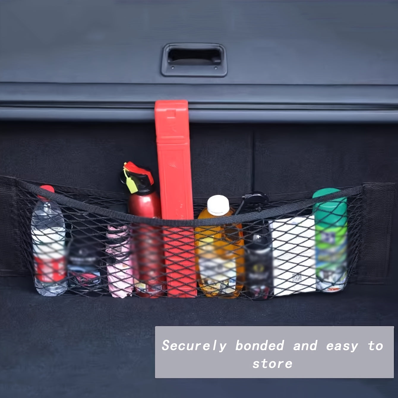 Органайзер для багажника автомобиля из нейлона с черной сеткой и магнитной лентой для хранения в автомобиле