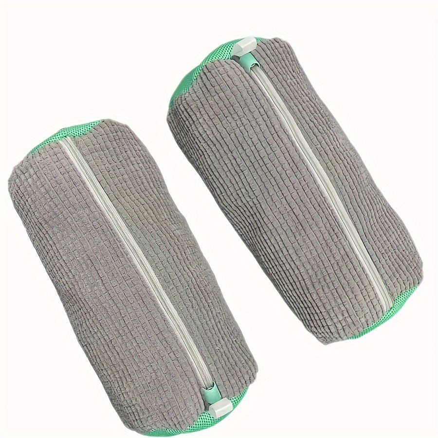 Juego de 2 bolsas de lavado de fibra de poliéster de uso múltiple, reutilizables, con cremallera, para lavado delicado