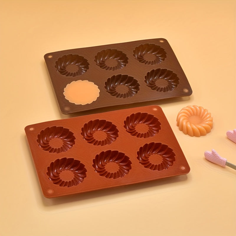 3D Silicone Chocolate Mold with 6 Cavities for Cookies and Cakes