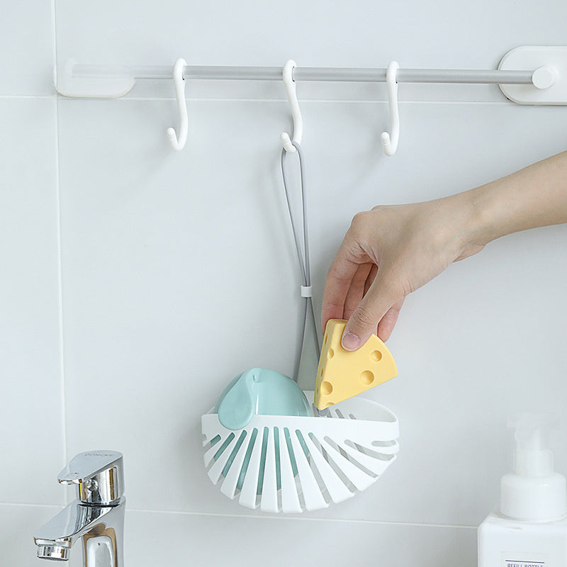 Modern Plastic Kitchen Sink Caddy with Drainage System Wall Mount Organizer