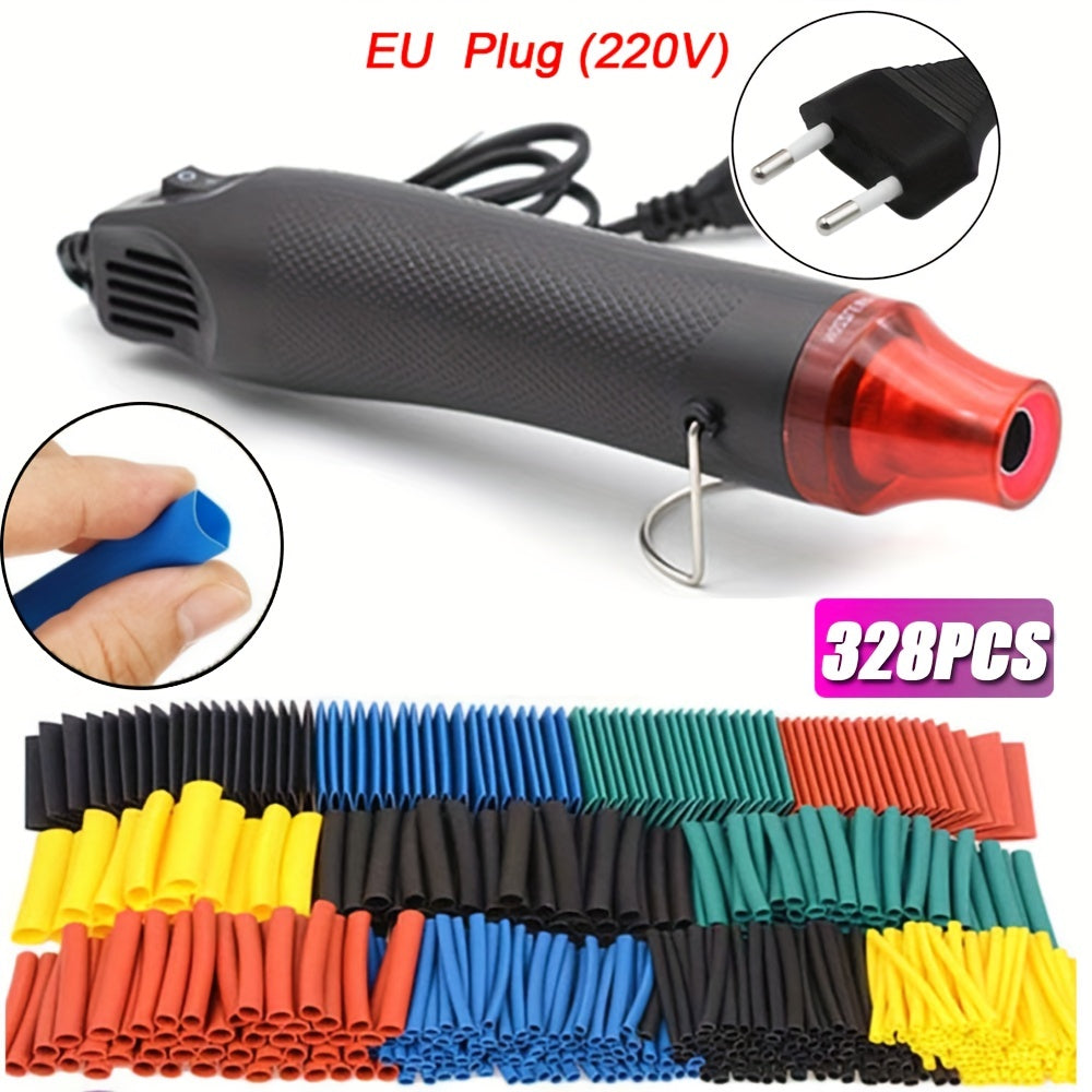 Heat Shrink Tubing Kit with 300W Hot Air Gun for Wire Protection and Crafting