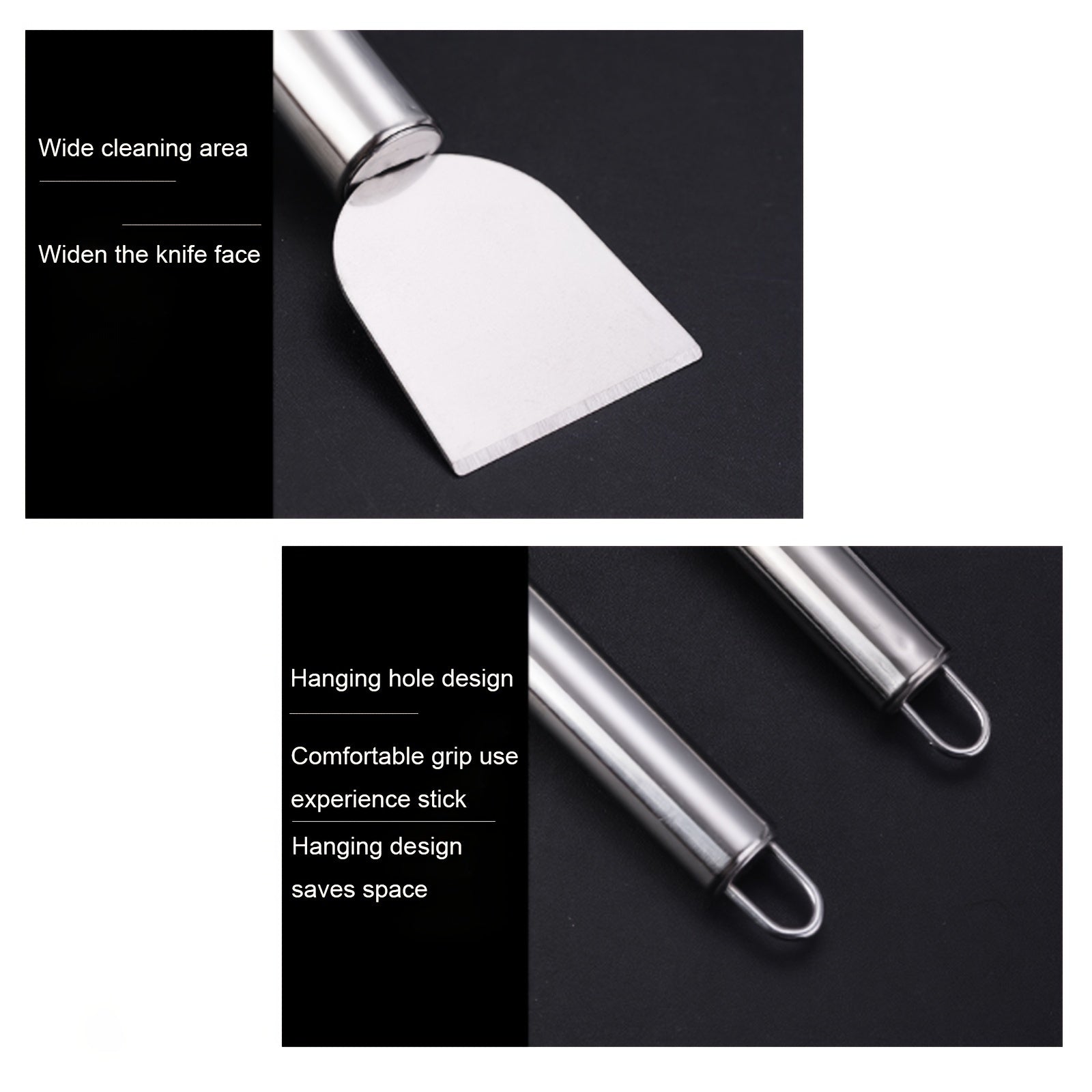 Espátula de limpieza de acero inoxidable para uso múltiple y utensilio de cocina