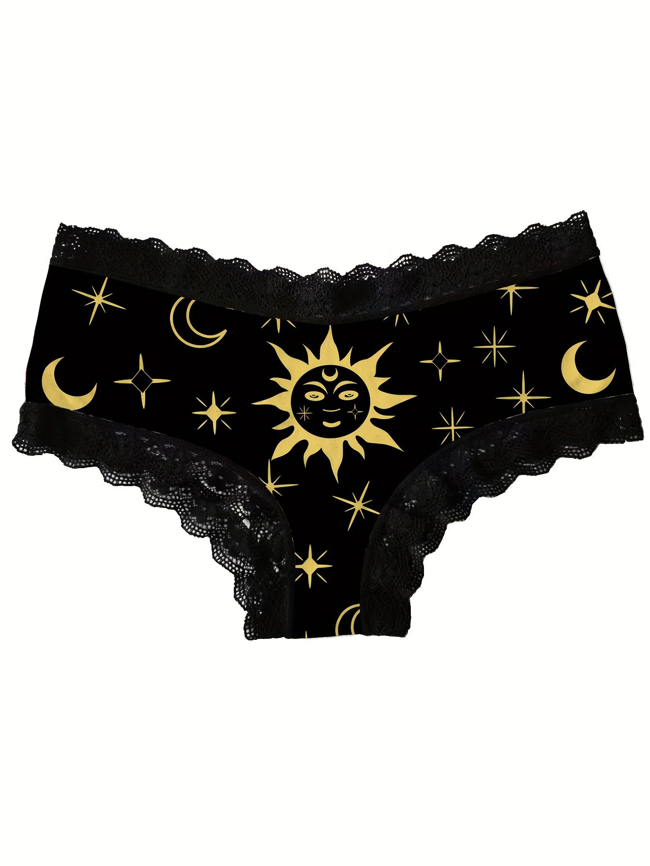 Pack de 3 braguitas femeninas de encaje transpirable, cómodas y elásticas, con patrón galáctico