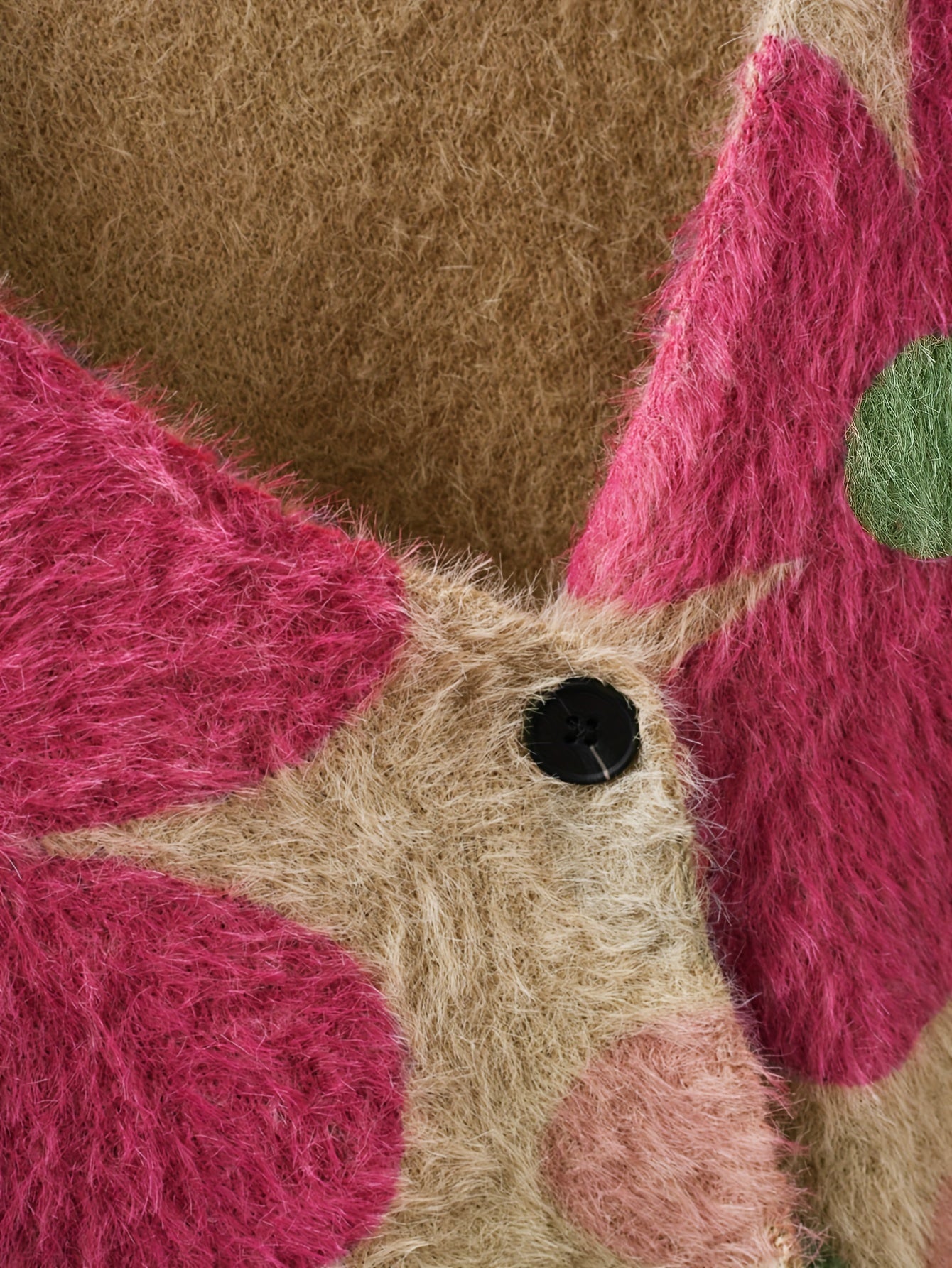 Women's Floral Print V-Neck Button Cardigan Sweater Loose Fit Open Front