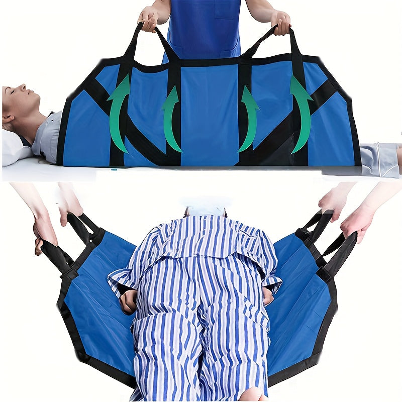 Heavy-Duty Blue Canvas Patient Transfer Sling for Safe Lifting and Repositioning