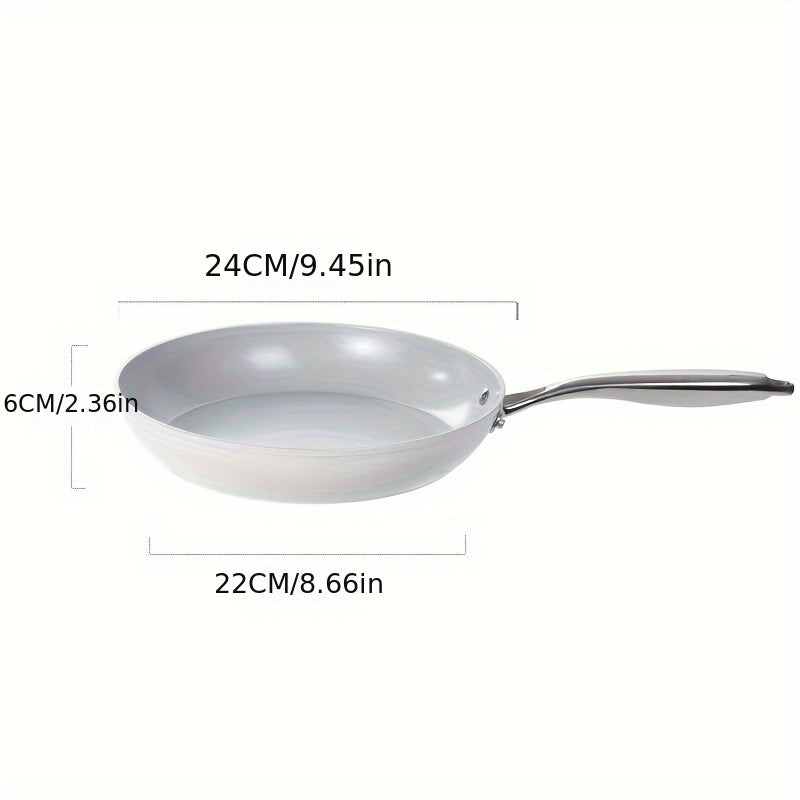 White Ceramic Wok Frying Pan Non-Stick Pressure-Proof Suitable for Gas and Induction Stoves