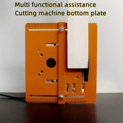 Keramik plitalar va yog'och taxtalar uchun o'lchov belgilari bilan elektr arra asosli kesish asbobi. Quvvat talab qilinmaydi. To'ng'ich rang. Xavfsiz kesish plitasi va sozlanadigan tugmalar bilan DIY loyihasi uchun zarur.