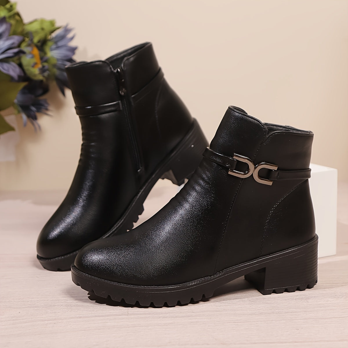 Women's Ankle Riding Boots - Anti-Slip Zipper Casual Footwear