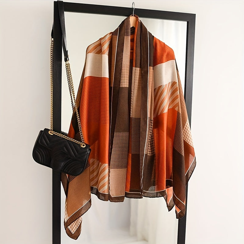 Chiziqli linin sharf ayollar uchun yengil bahor yoz sharf quyoshdan himoya