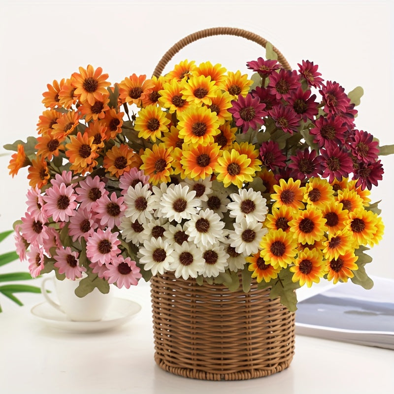 Autumn Daisy Artificial Flower Bouquet for Weddings Home Decor Plastic Arrangement