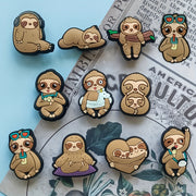 Unisex PVC Shoe Charms Set with Sloth Animal Decorations for Shoes and Bracelets
