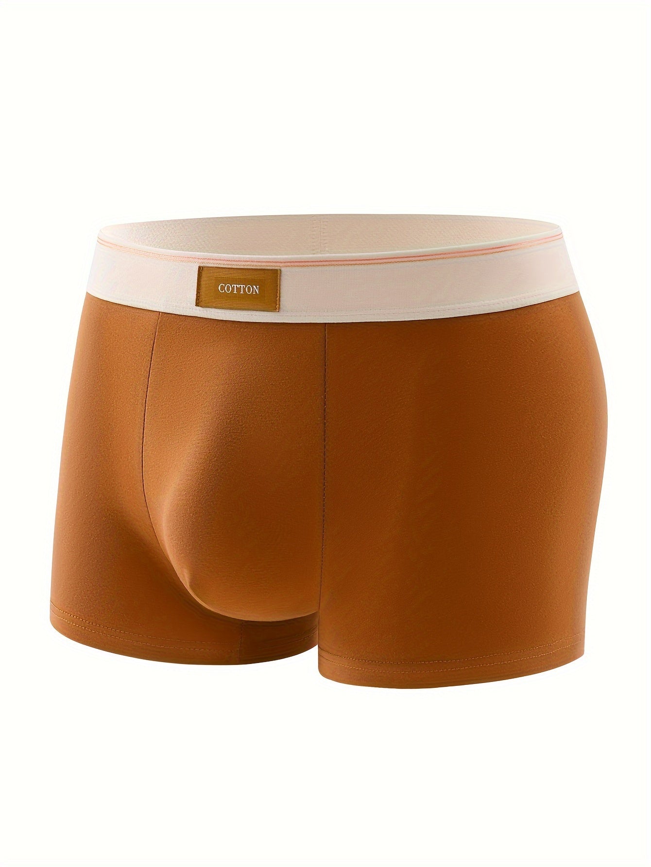 Men's Cotton Boxer Briefs 4-Pack Alphabet Pattern Breathable High Stretch Knit