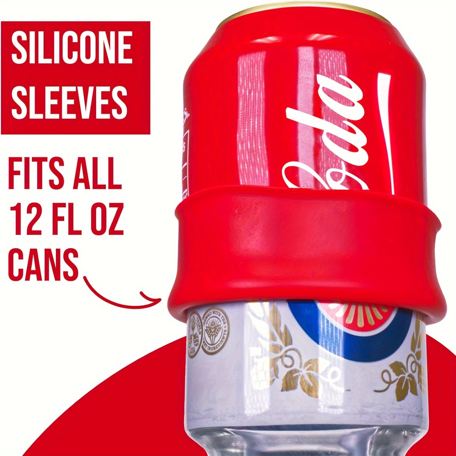 Silicone Beer Can Cover Disguises Soda Cans for 12oz and 16oz Sizes 1 or 3 Pack