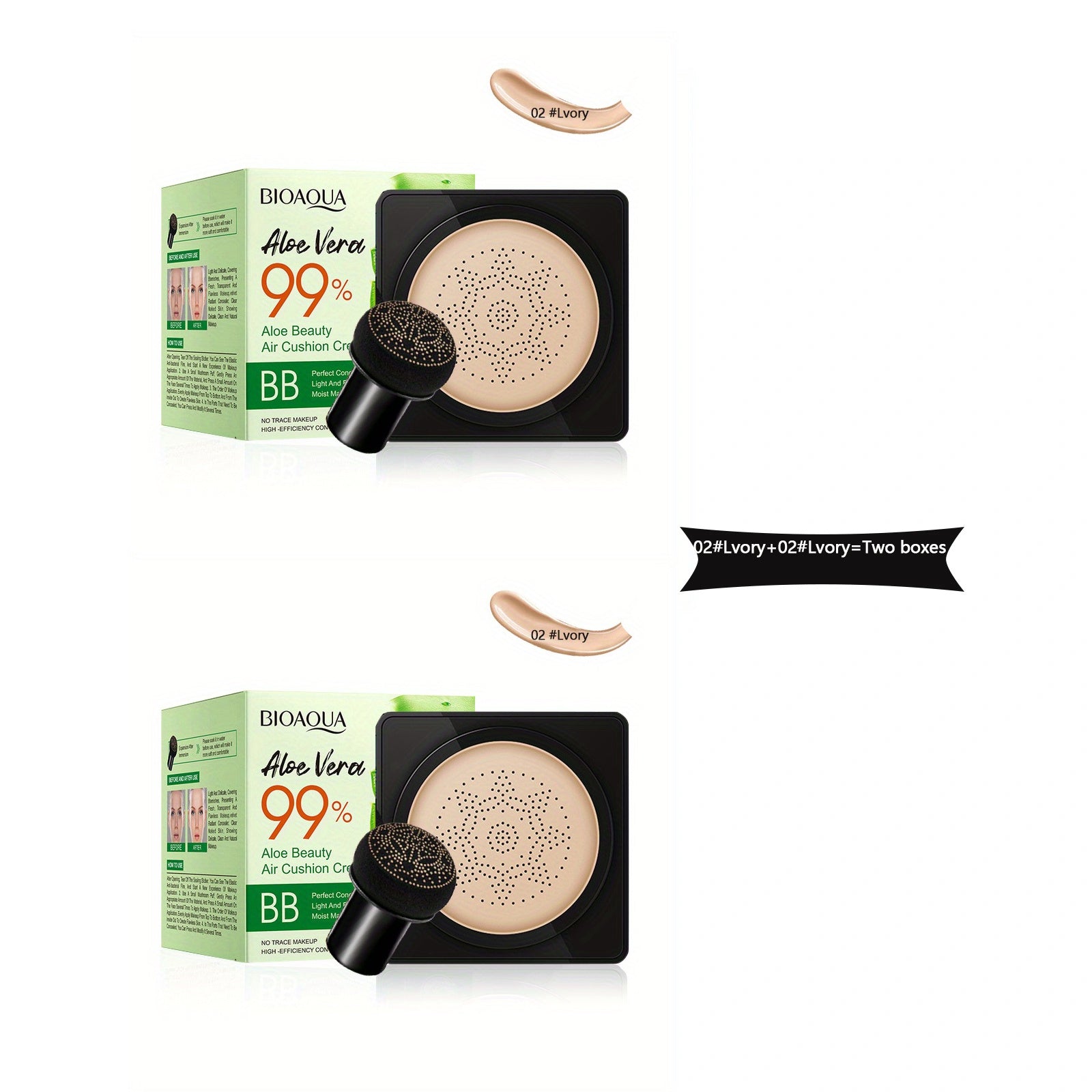 Goʻzallik Yostiq BB Krema Oʻrtacha Qoplam Aloe Vera Tabiiy Yakun Barcha Turi Terilar uchun