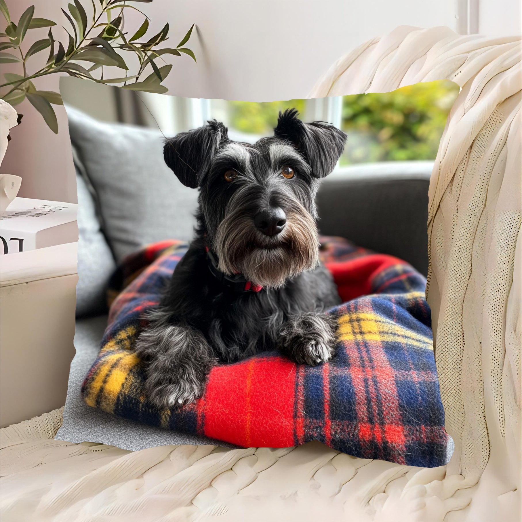 Soft Polyester Pet Blanket Tartan Cozy 45.72x45.72 cm for Sofa and Bed
