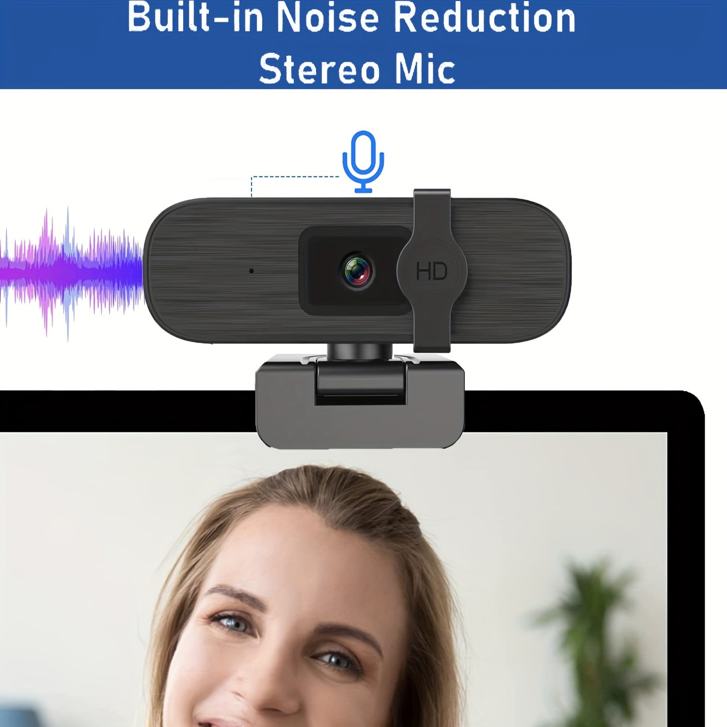4K HD Webcam with Remote Control Privacy Cover Microphone for PC Laptop Video Conferencing