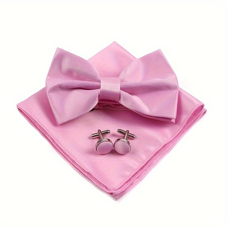 Мужской набор аксессуаров: квадратный шарф, бабочка, запонки, свадебный подарок