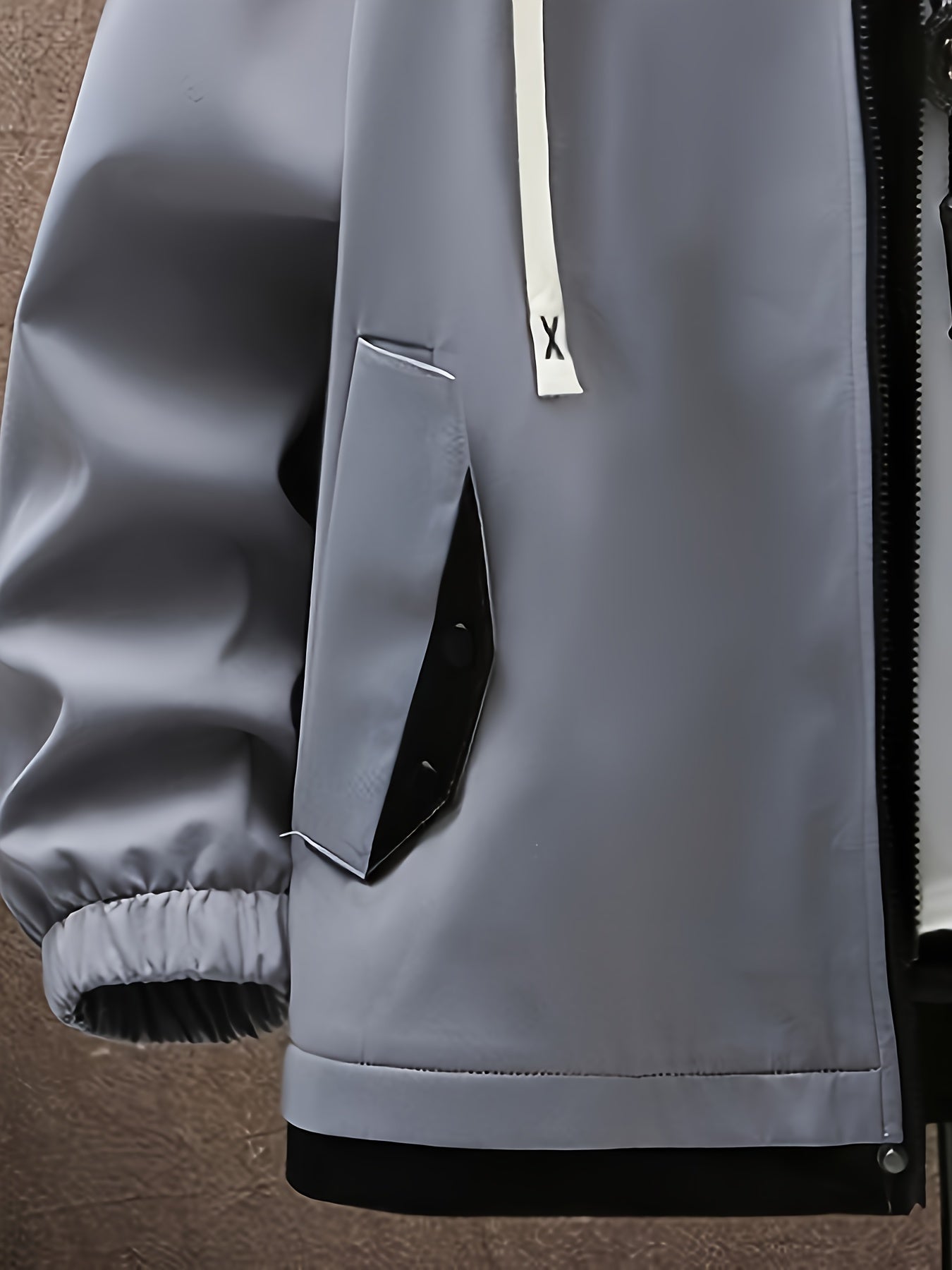 Men's Lightweight Preppy Hooded Jacket with Zipper Closure and College Letter Pattern