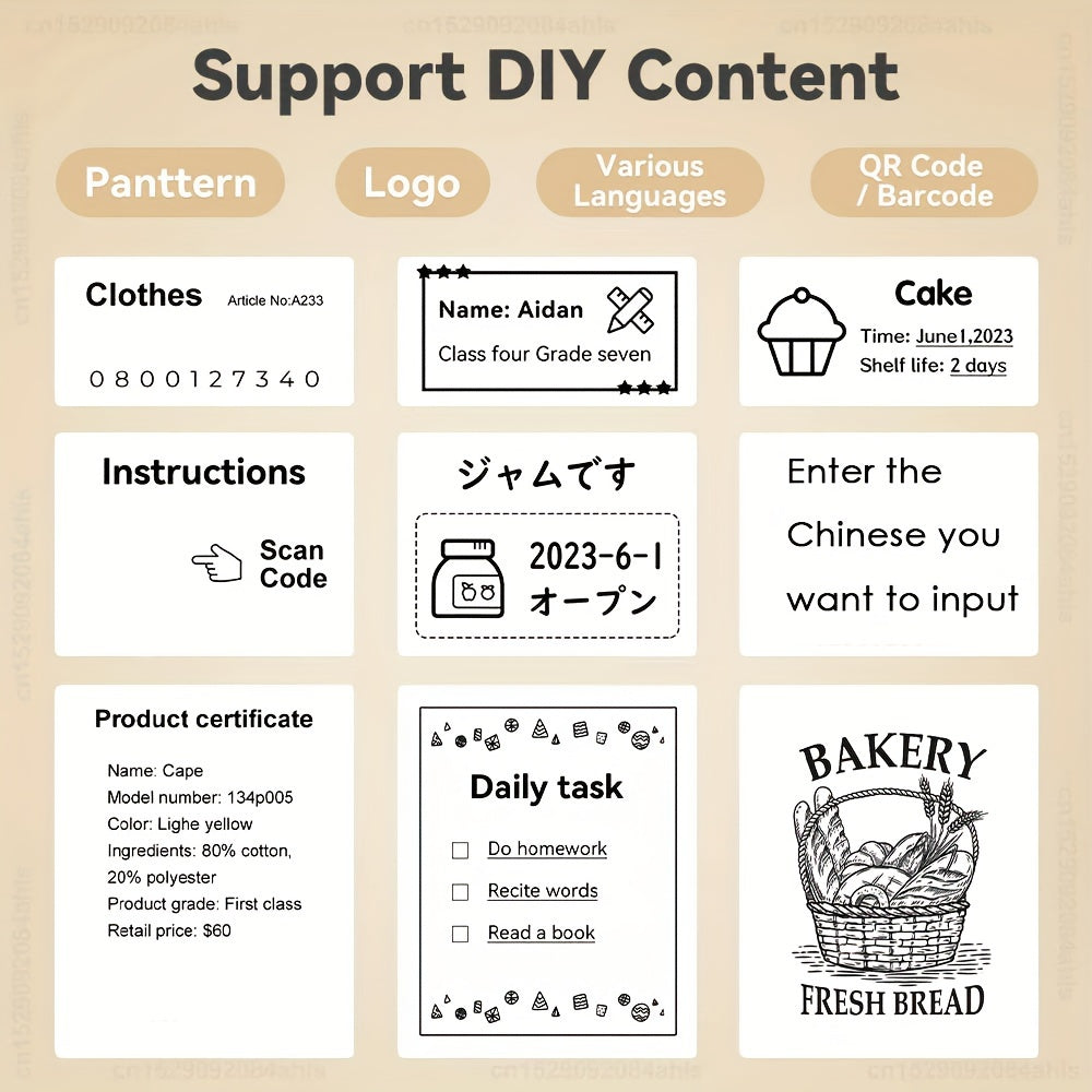 Portable Wireless Thermal Label Printer for Android iOS 40x30mm