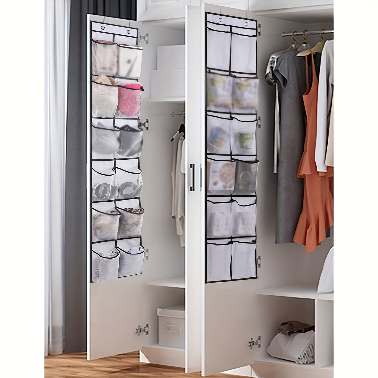 Organizador de zapatos de malla expandible con 12 compartimentos para zapatos y accesorios