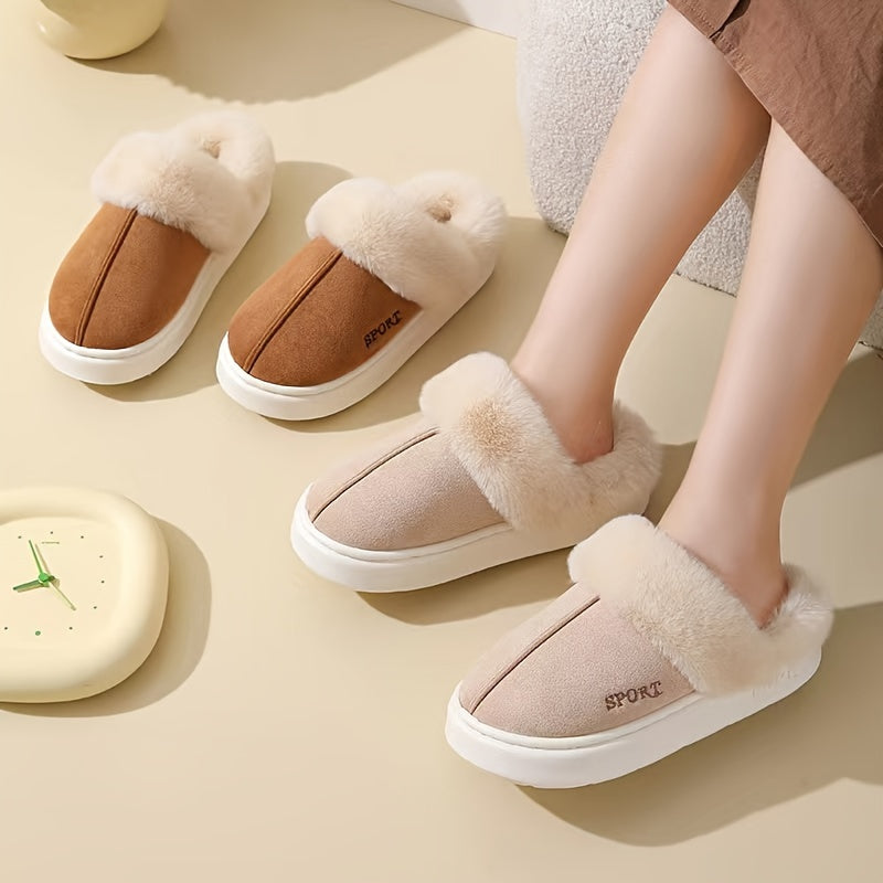 Juftlar uchun iliq va yumshoq qish poyabzallari, ichki qismi to'quv bilan qoplangan va ichki yoki tashqi foydalanish uchun sirpanmaydigan kauchuk taglikka ega. Uyda qulay dam olish uchun ideal.