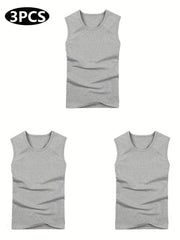 Men's Sleeveless Tank Top for Fitness Quick Dry Sweat-Wicking Summer Polyester