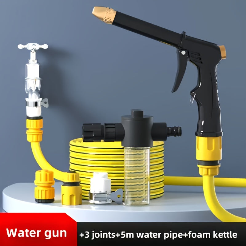 PVC Water Gun Set with 5m Hose for Car Washing and Outdoor Cleaning