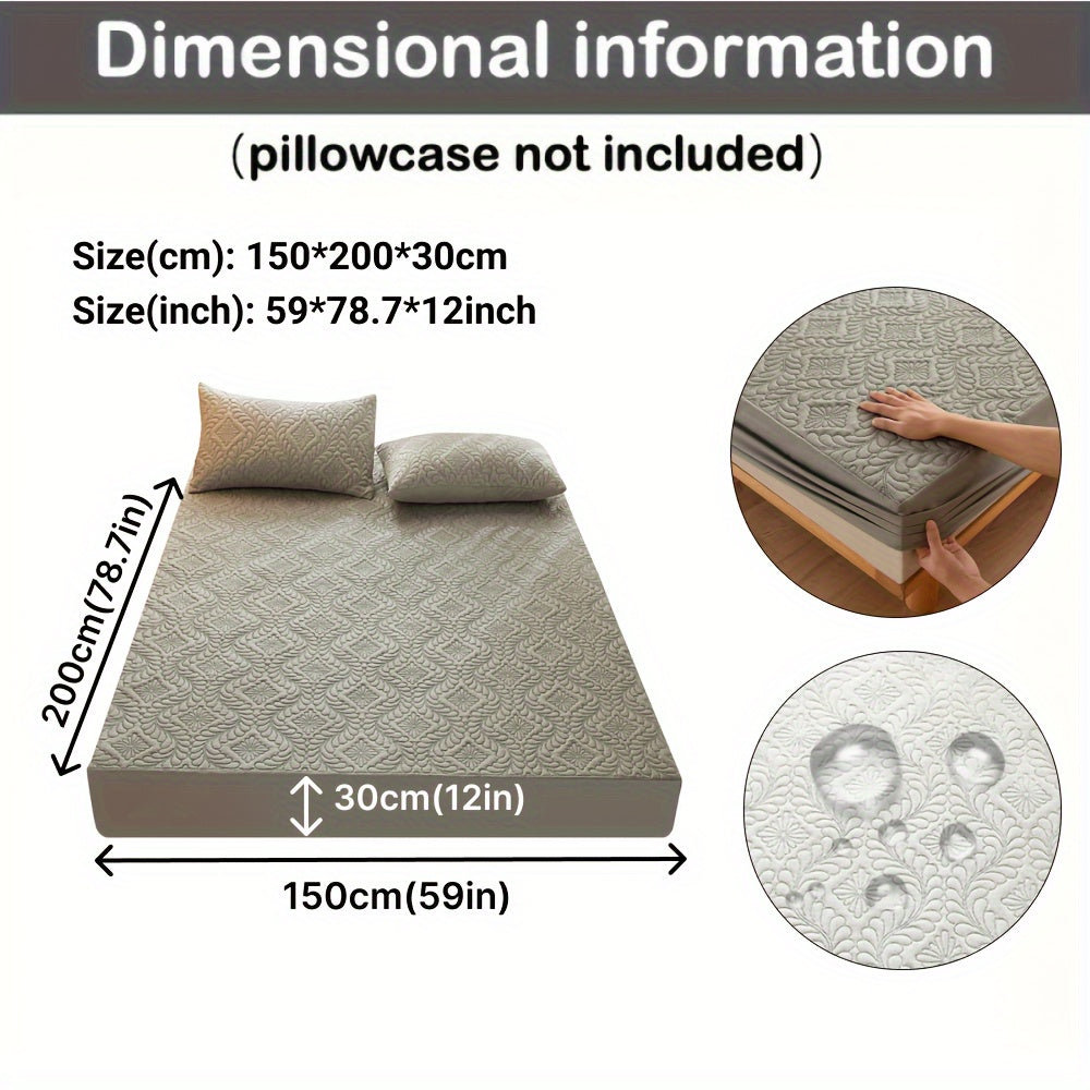 Waterproof Quilted Mattress Protector Fitted Sheet Teal 1-Piece Ultra-Soft Breathable