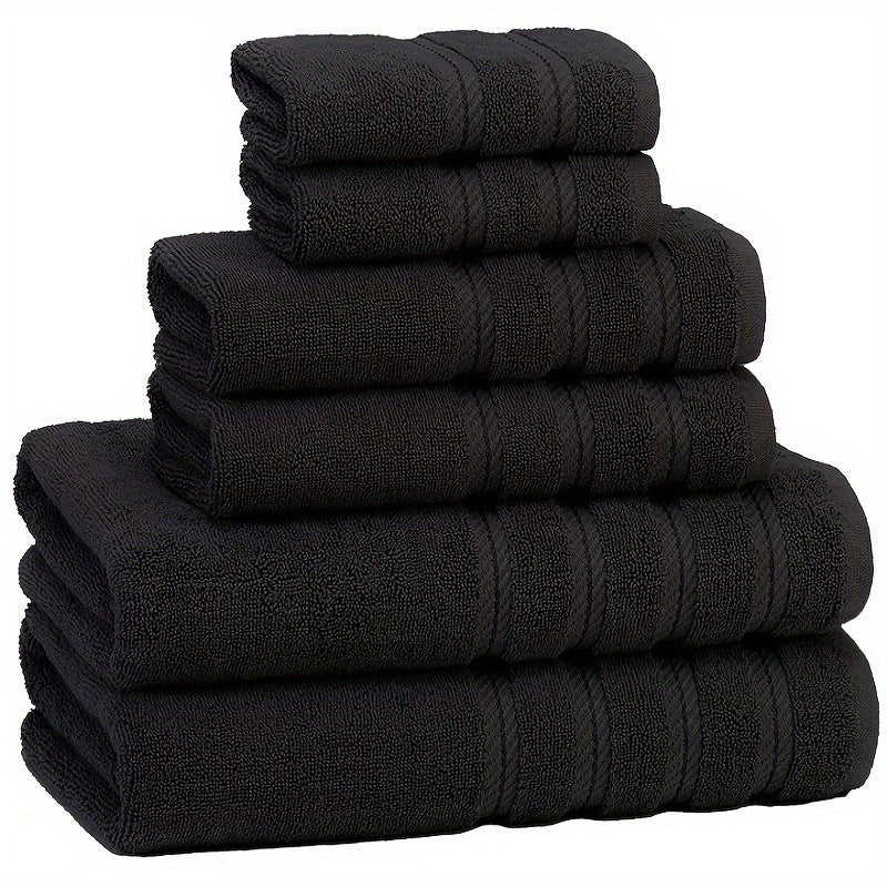 6-Piece Velvet Towel Set Soft Absorbent Bath Towels and Hand Towels for Home and Hotel