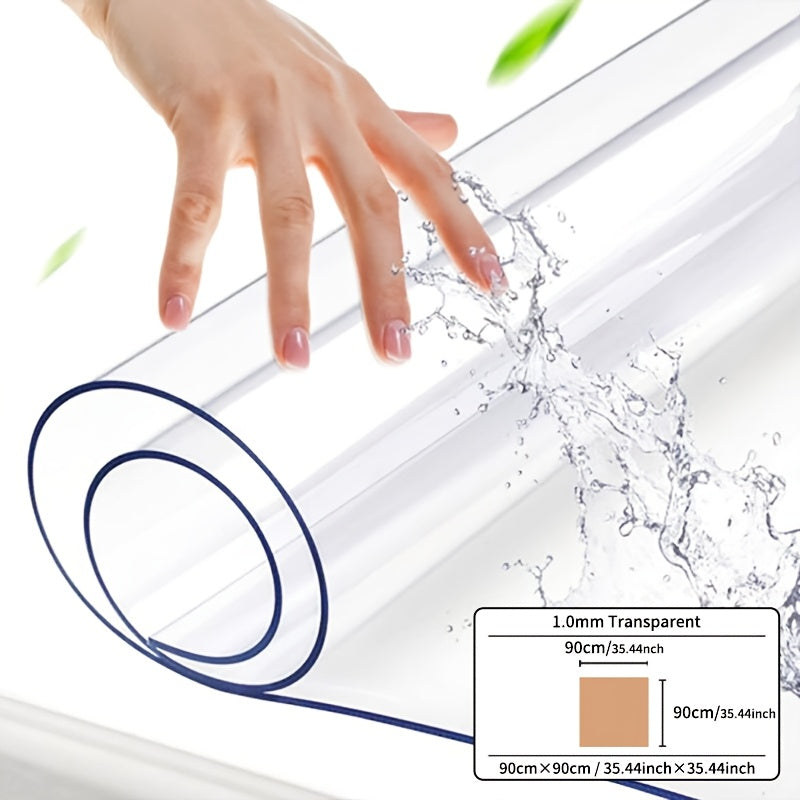 Clear PVC Tablecloth Protector 1mm Thick Scratch and Heat Resistant for Home and Hotel