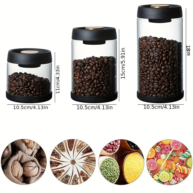 Contenedor de almacenamiento de vidrio sellado al vacío para granos de café, nueces y cereales