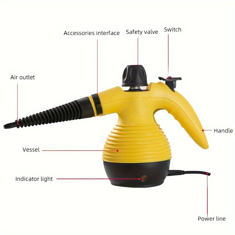 Handheld Steam Cleaner with 9 Accessories for Stain Removal 600W EU Plug