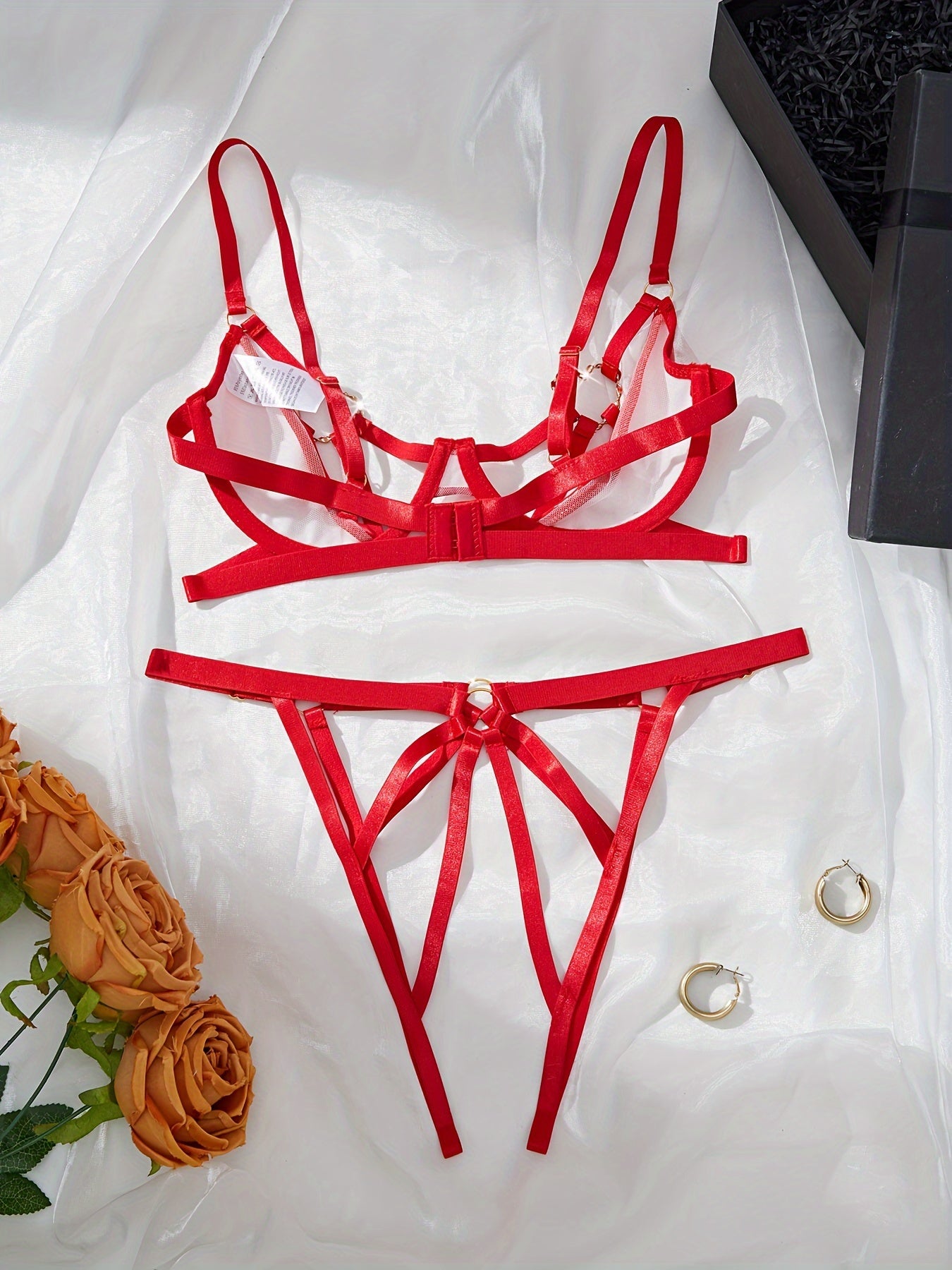 Ropa interior sexy de cuerpo completo con correa de cuero para mujer